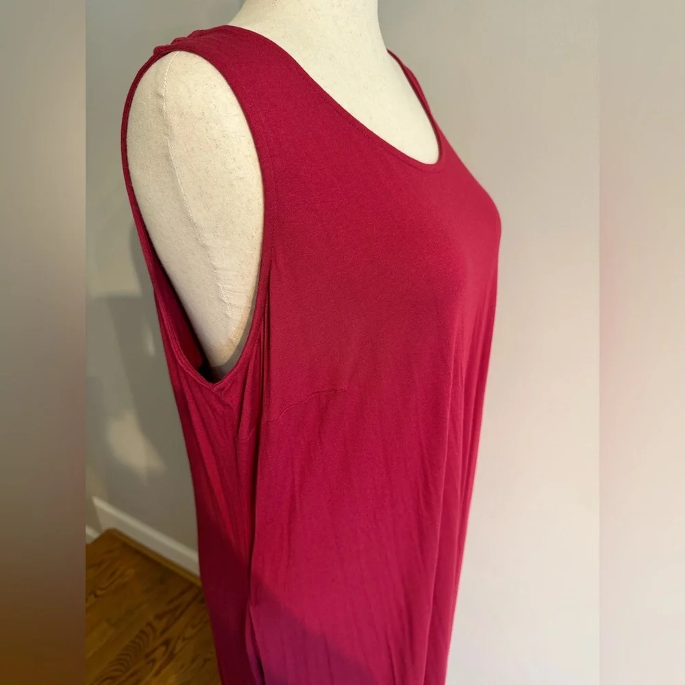 NWT Lane Bryant Red Sleeveless Shirttail Hem Maxi Dress - Plus Size 22/24 - Picture 4 of 14